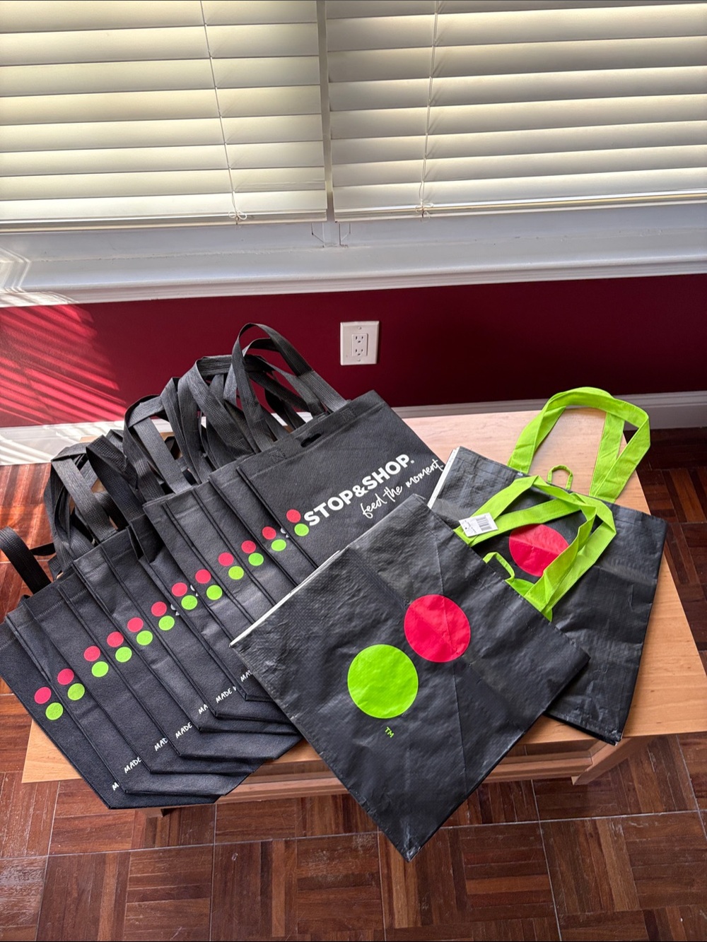 Black Tote with Red & Lime Green Accents